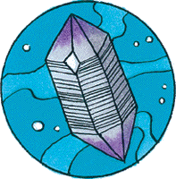 ケイ素と酸素からなる水晶を描いたイラスト